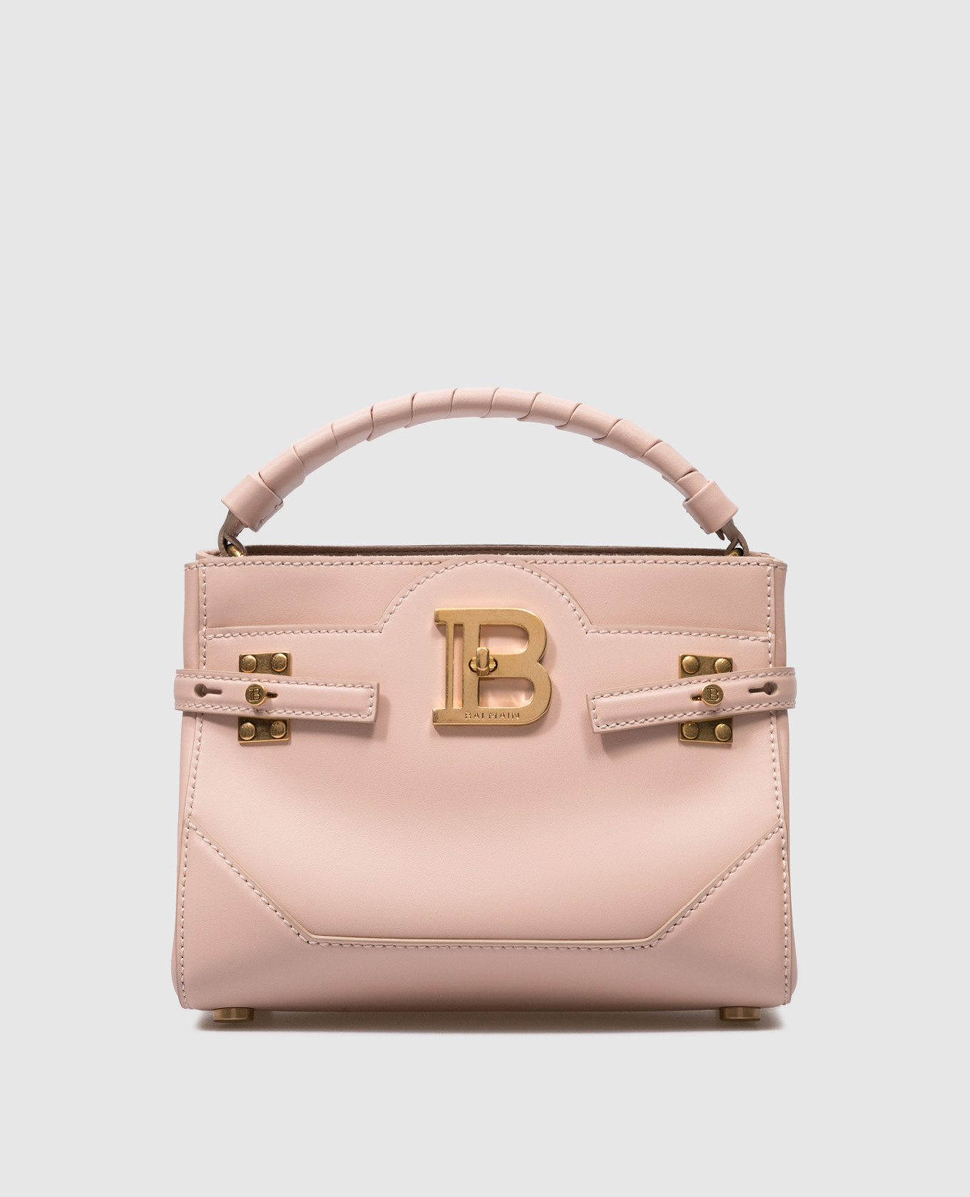 B-BUZZ 22 beige leather bag with metal logo