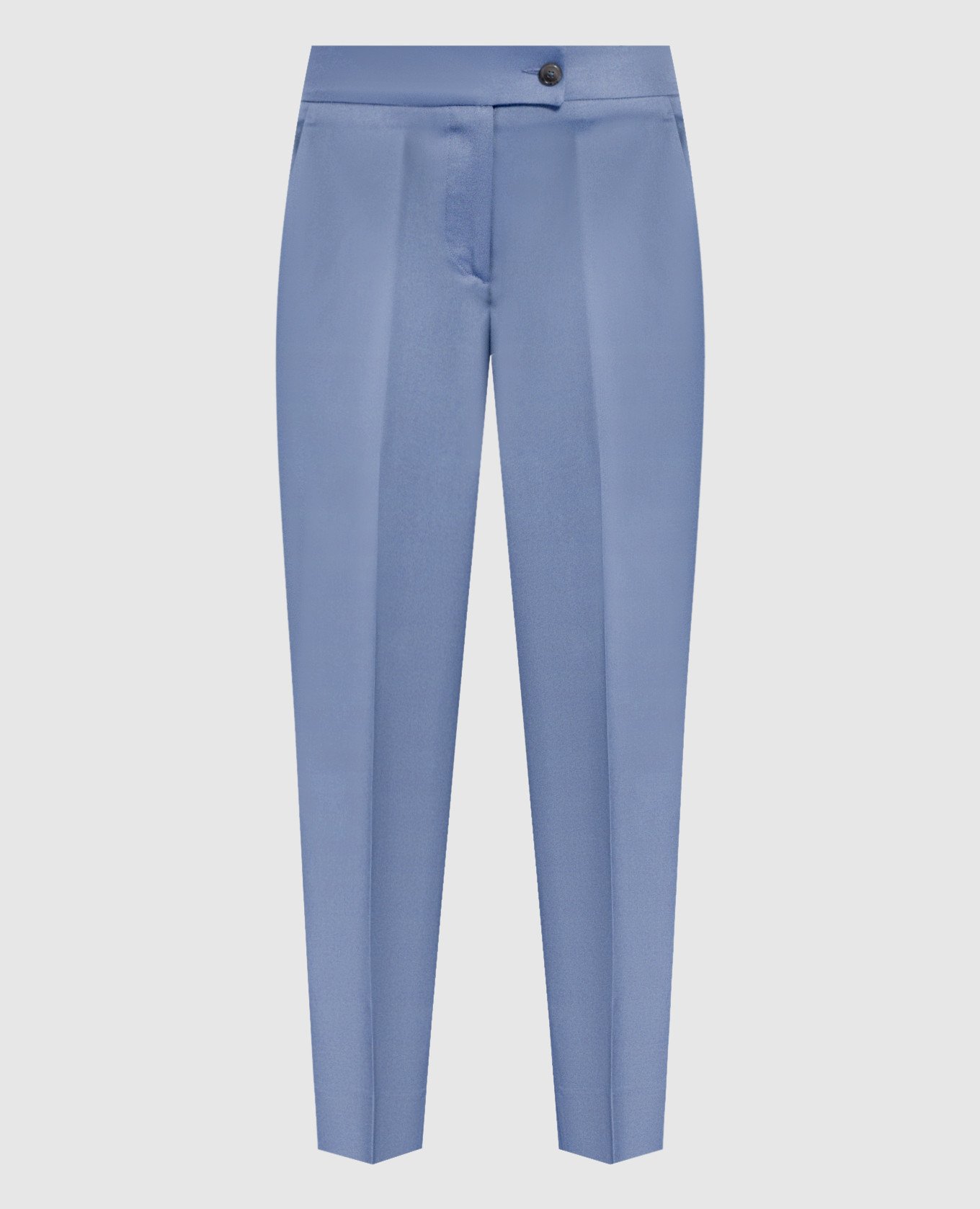 Светло-синие брюки из шерсти