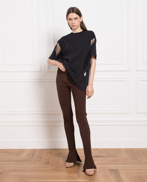 Thierry Mugler Коричневые брюки клеш 22W1PA032160B