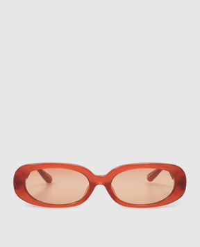 The Attico by Linda Farrow Красные очки Cara с золотым покрытием. LFL1252C13
