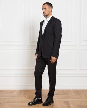 Dolce&Gabbana Черный костюм Gold из шерсти в тканый узор GK89MTFJ2A8