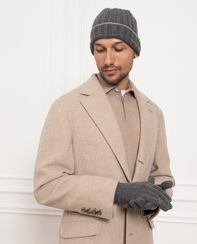 Brunello Cucinelli Перчатки серые из кашемира M2293118