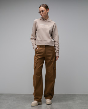 Palm Angels Бежевые худи с логотипом PWBB069F23FLE001