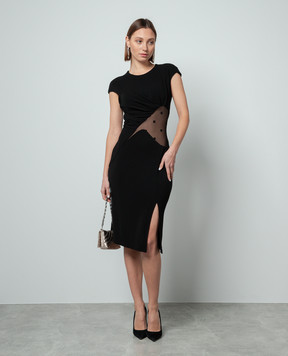 Givenchy Черное платье с фигурными прозрачными вставками BW21WS30XH