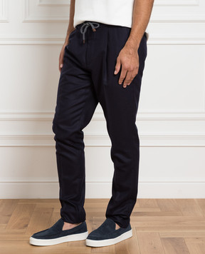 Brunello Cucinelli Сині штани з вовни M038PE1740