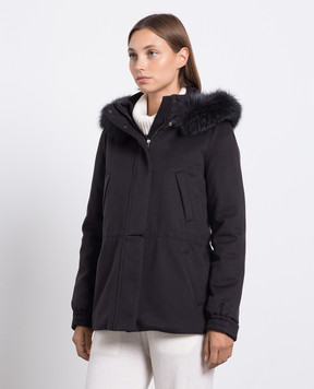 Loro Piana Серая куртка из кашемира с мехом лисы FAF8086