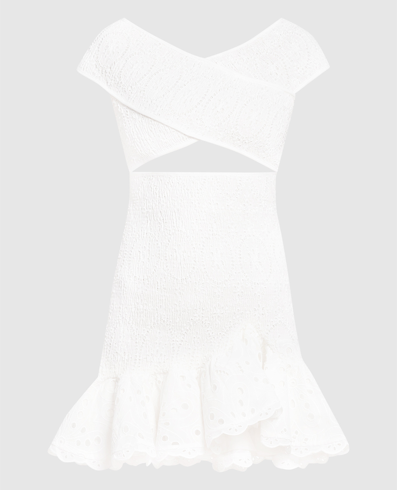 Белое платье Nella с вышивкой бродери