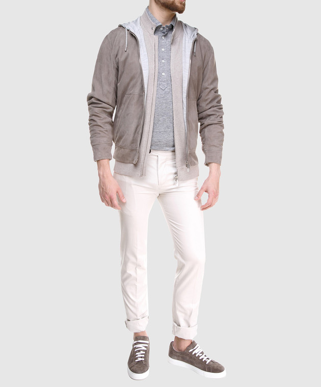 Brunello Cucinelli Серая замшевая куртка MPCHS1290 изображение 2