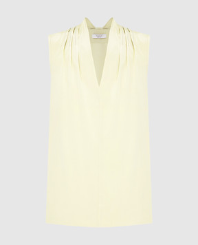 Peserico Жовта шовкова блуза з ланцюжками S0861807325