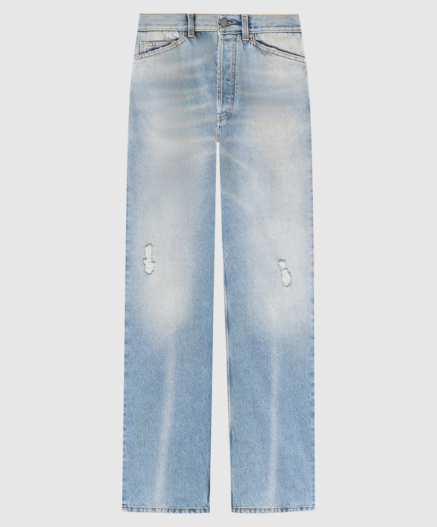 Palm Angels Blue jeans with a distressed effect PMYA030E23DEN004