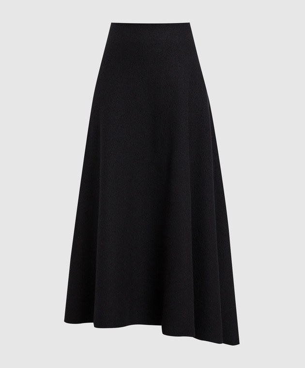 Jil Sander Black skirt of asymmetrical cut made of wool J02MA0024J14506