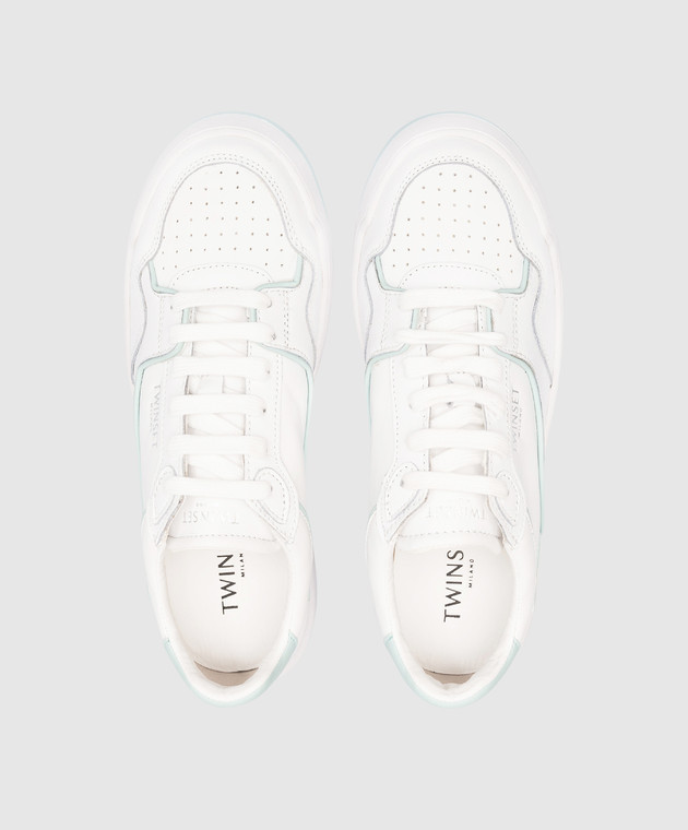 Twinset White sneakers with embossed logo 231TCP080 изображение 4
