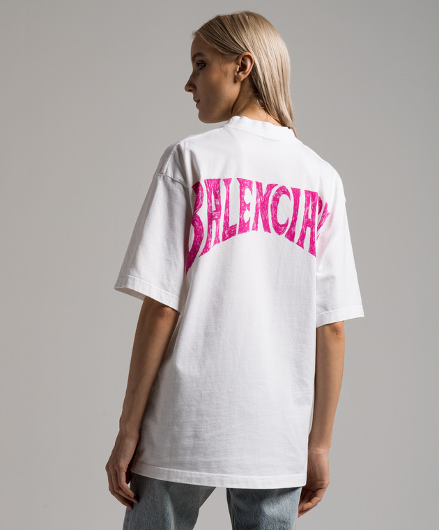 Balenciaga - Белая футболка с принтом PARIS TROPICAL 764235TPVL9