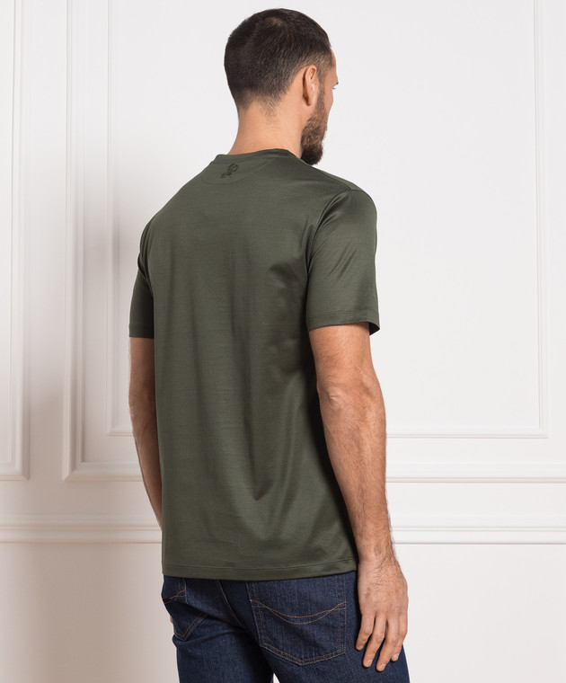 Stefano Ricci Зелена футболка з вишивкою логотипу MNH3102250TE0001 зображення 4