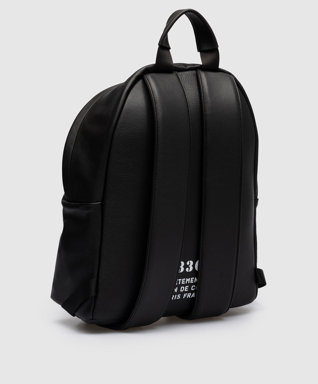 Vetements Черный кожаный рюкзак с логотипом UE63BA400Bw изображение 3