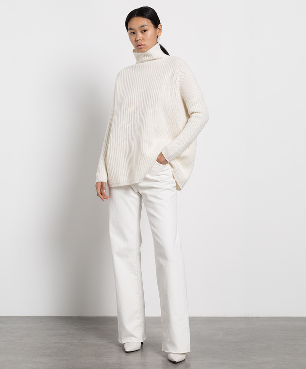Allude Білий светр із вовни та кашеміру 22517603 зображення 2