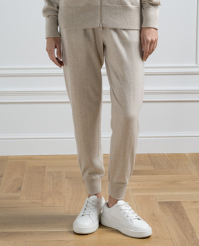 Brunello Cucinelli Бежевые джогеры из кашемира M12169199