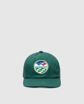 Casablanca Зеленая кепка Checkered Court с нашивкой логотипа AF23HAT00211