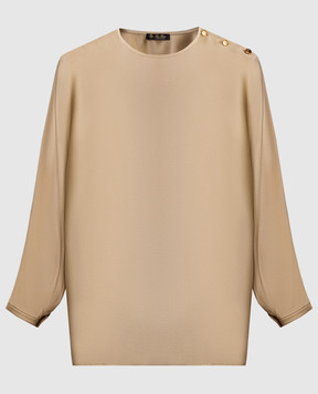 Loro Piana Блуза Valery кольору хакі із шовку FAN6756