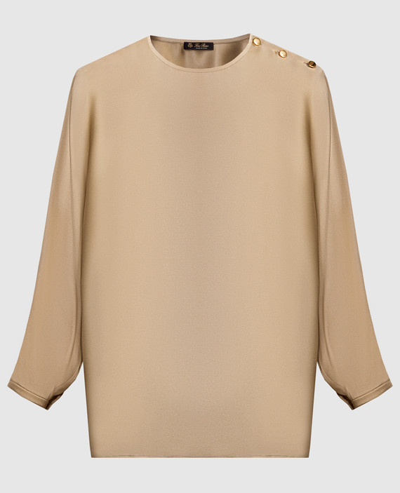 Блуза Valery цвета хаки из шелка