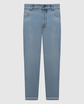Brunello Cucinelli Блакитні джинси з ефектом потертості M0Z37D3210