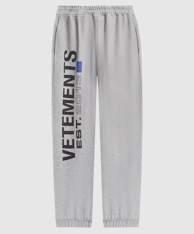 Vetements Gray joggers with logo print UE54SP100G