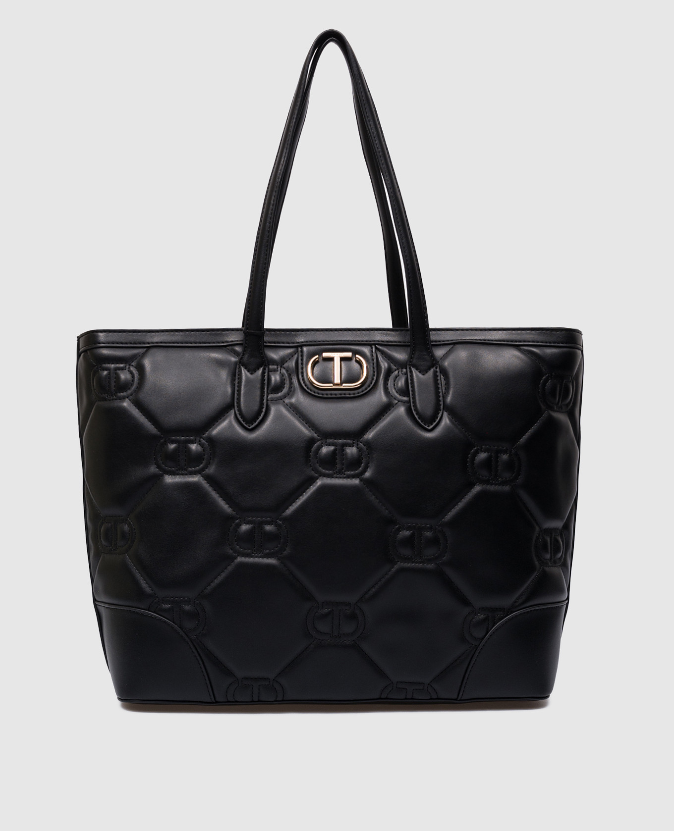 

Черная сумка-тоут с логотипом Oval T, Черный, Сумки на плечо