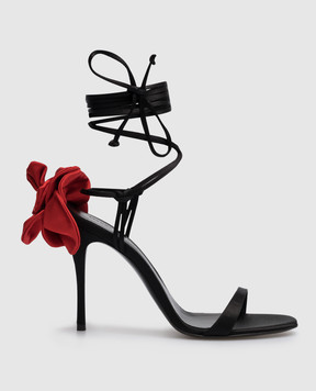 Magda Butrym Black sandals with an application in the form of a flower 524423