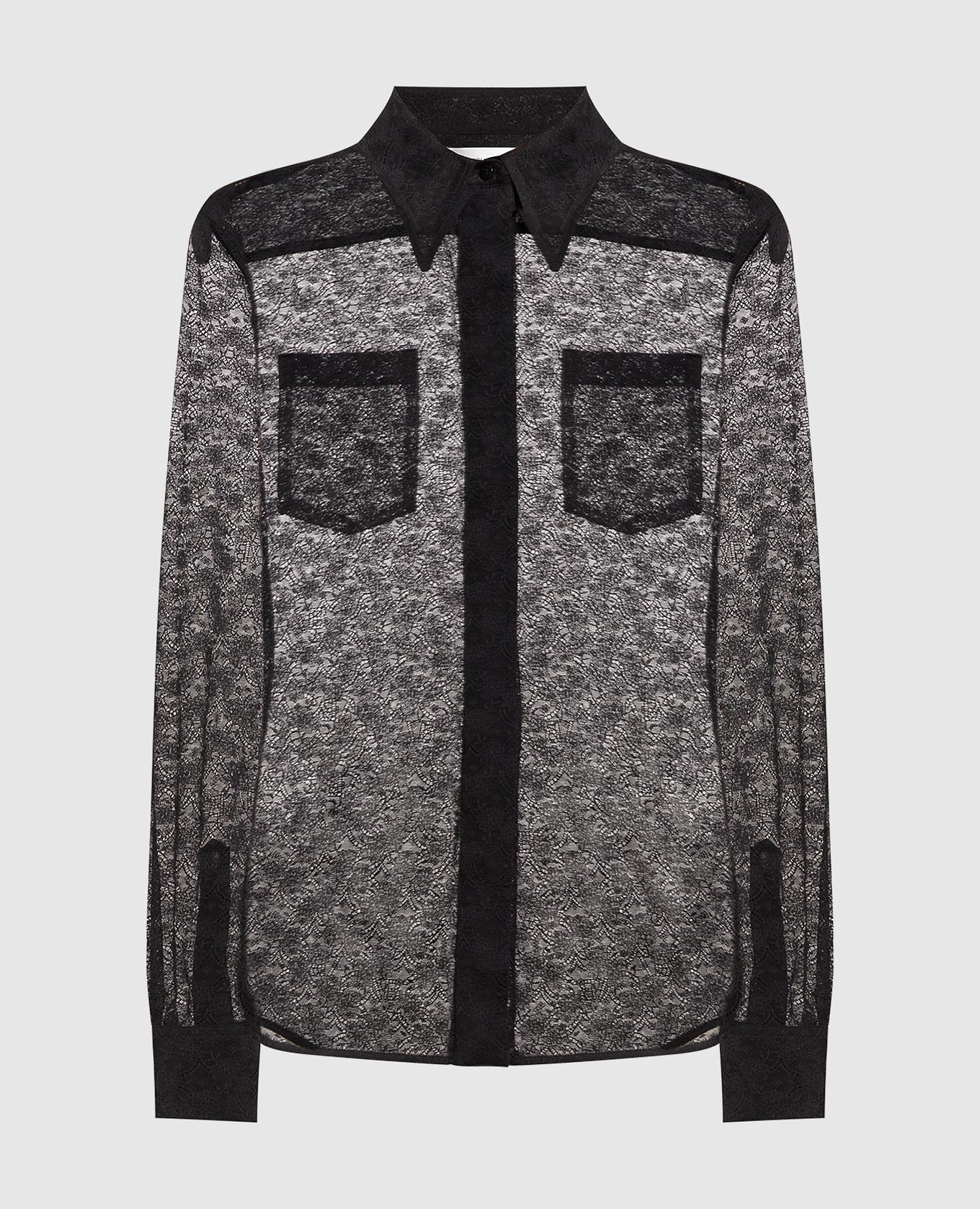 

Черная блуза из кружева, Черный, Блузы