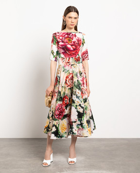 Dolce&Gabbana Блуза із шовку в принт Піони F7X53TFPA4L