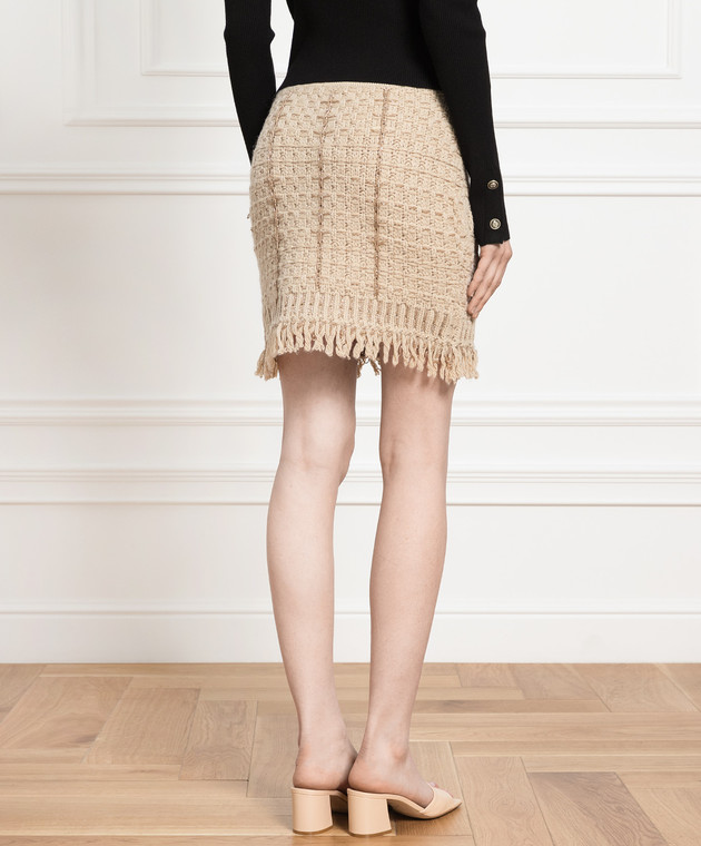 Twinset Brown tweed skirt with lurex 232TP3631 image 4