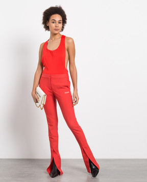 Off-White Червоні штани кльош з принтом OWCA136S23FAB001