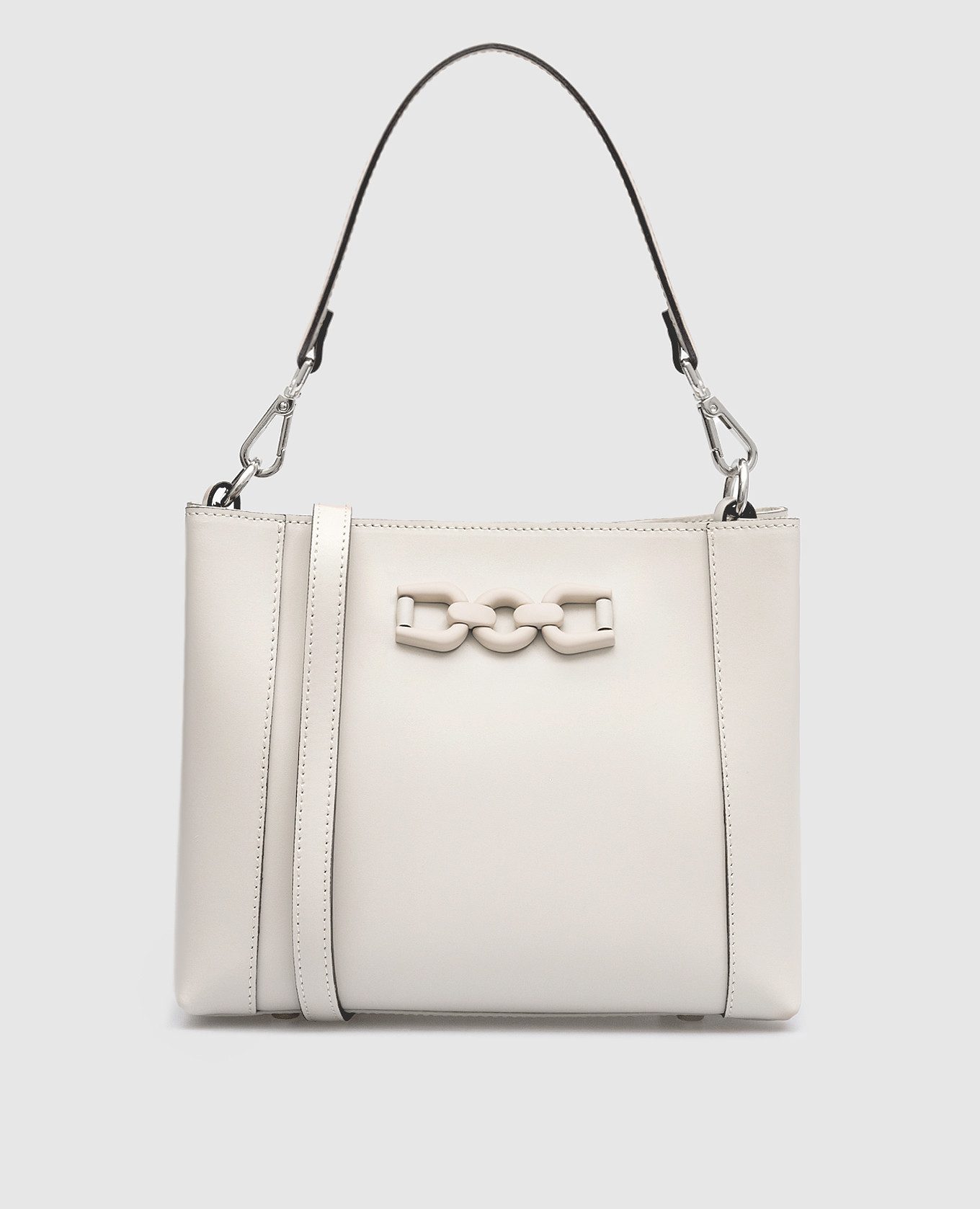 White leather crossbody bag