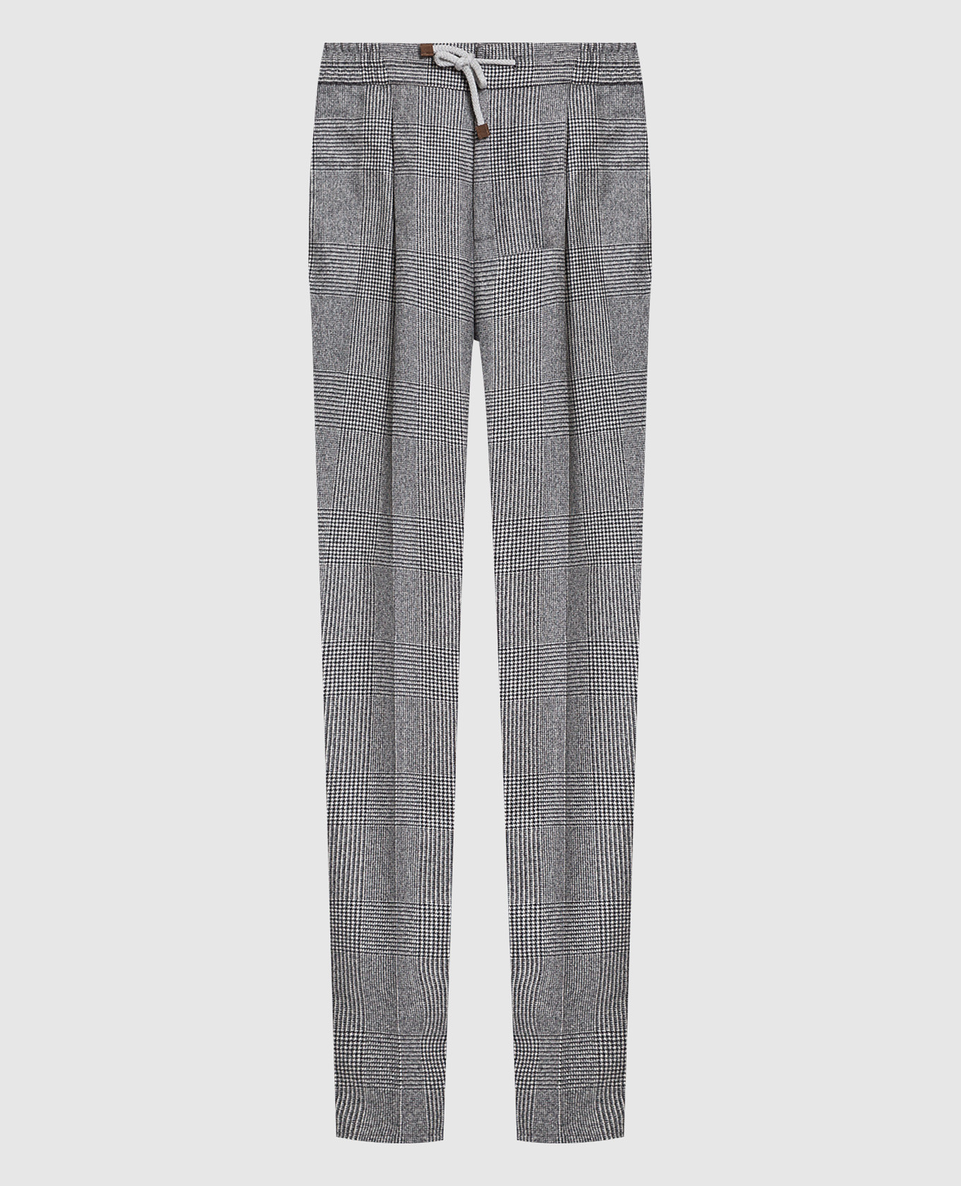 Gray patterned wool trousers