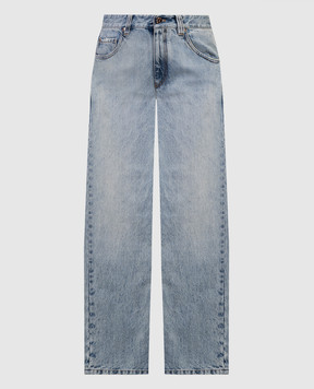 Brunello Cucinelli Блакитні джинси  з ефектом потертості MA095P5852