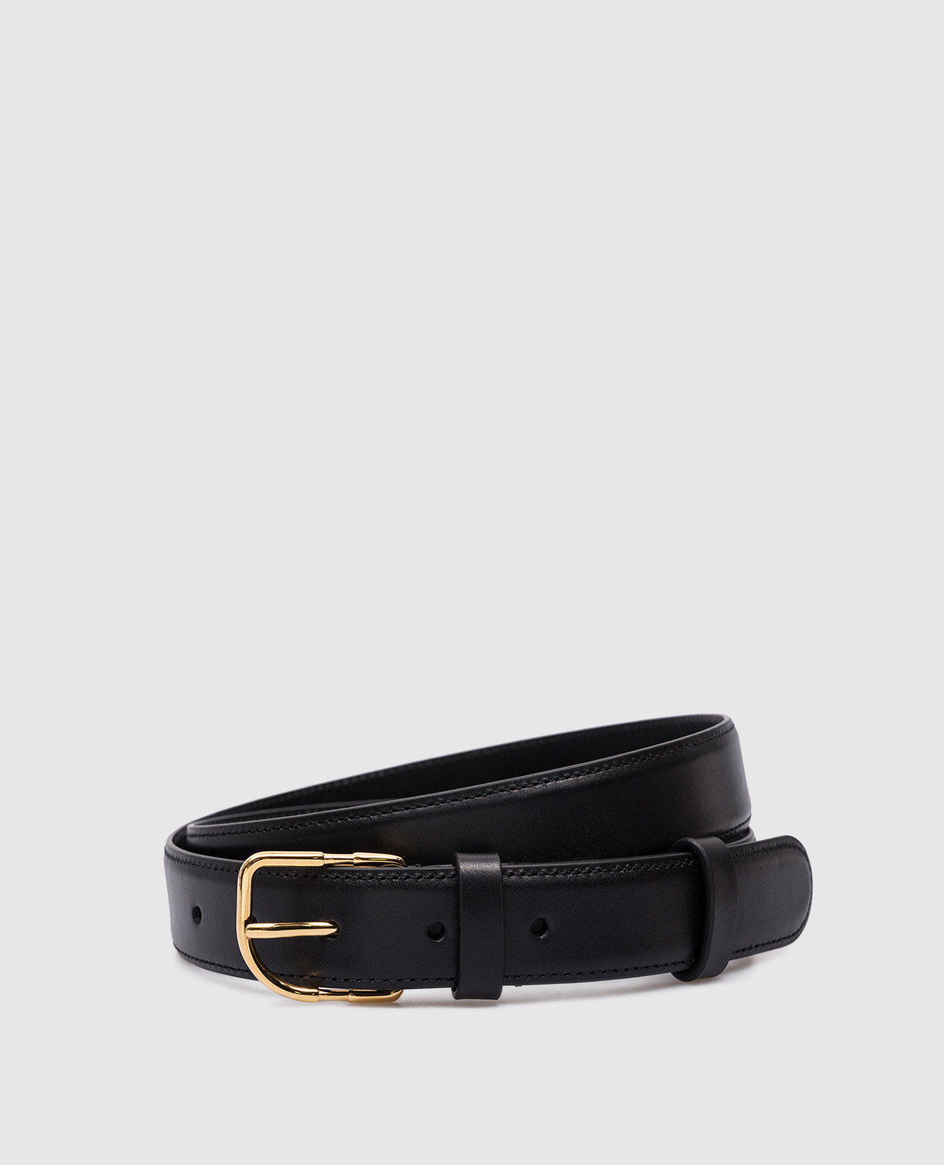Caspian black leather belt