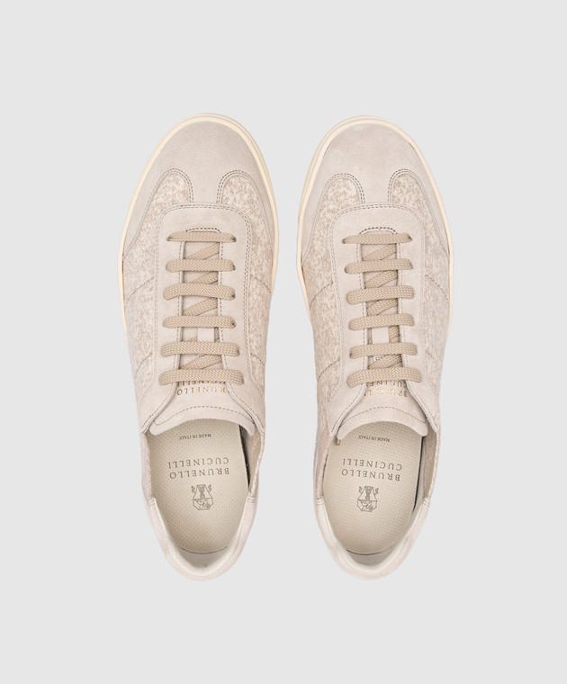 Brunello Cucinelli Бежевые комбинированные сникеры MZUKSSN286 изображение 4