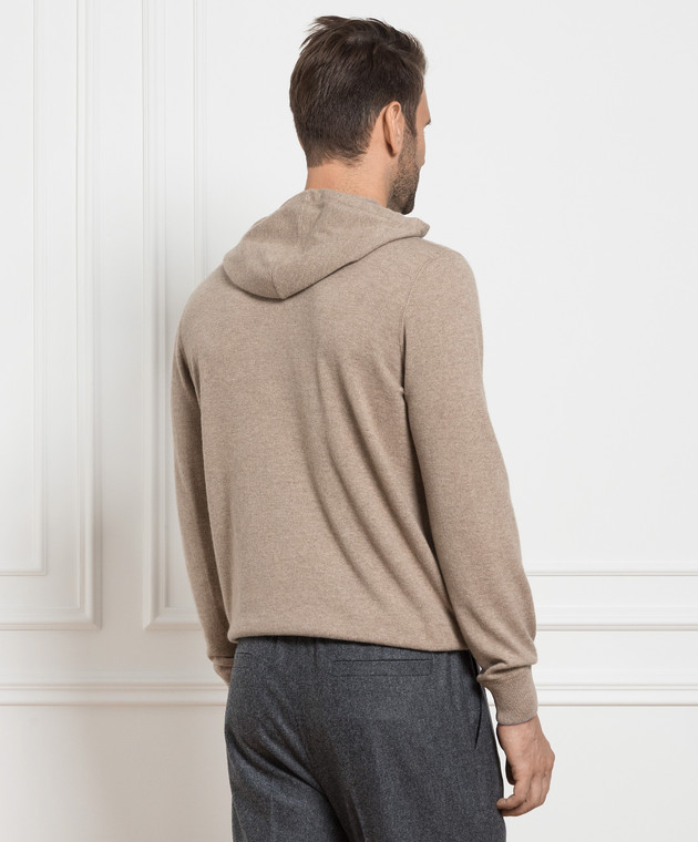 Brunello Cucinelli Коричневые худи из шерсти, кашемира и шелка M3623218 изображение 4