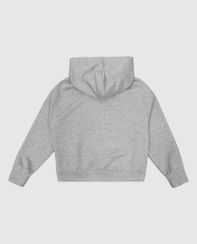Brunello Cucinelli Дитяче сіре худі з аплікацією з люрексом BD983E285C