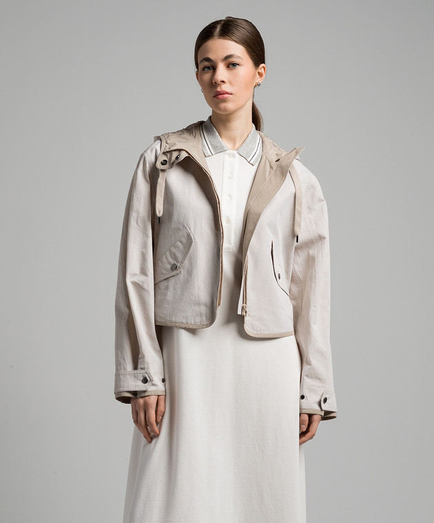 Brunello Cucinelli - Beige jacket with monil chain MH5622786 - buy 