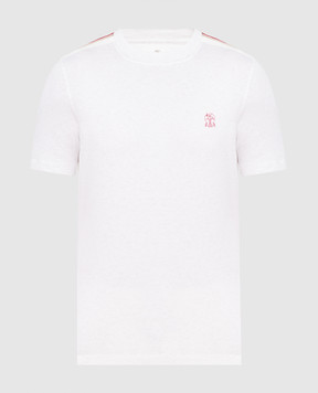 Brunello Cucinelli Серая меланжевая футболка с принтом логотипа M0T617800G