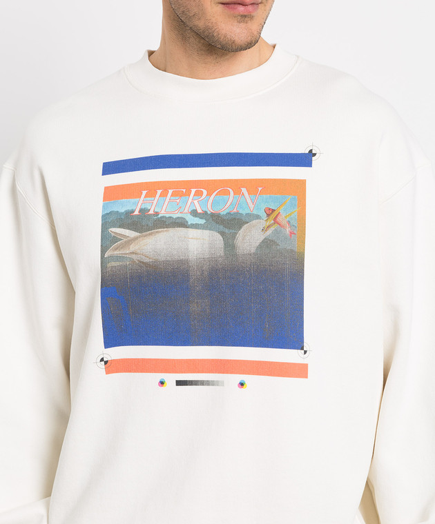 Heron Preston White sweatshirt with branded print HMBA020S23JER004 изображение 5