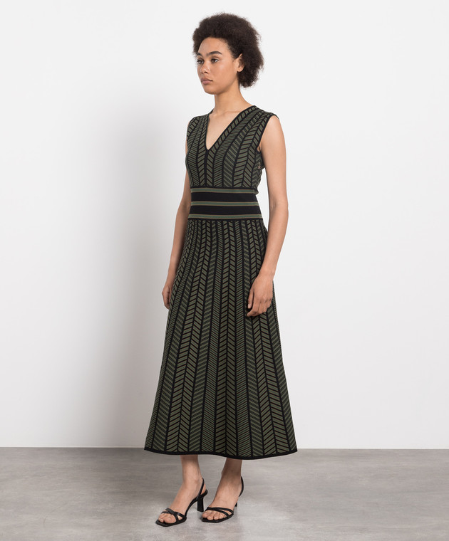 Max Mara Green dress in a geometric pattern BIAVO image 3