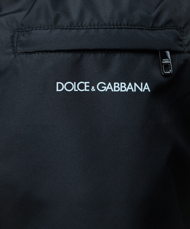 Dolce&Gabbana Black swim shorts with branded print M4F25TFUSFW image 5