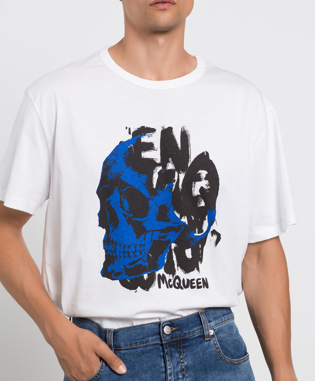 Alexander McQueen Біла футболка з мотивом Skull 711175QTZ46 зображення 5