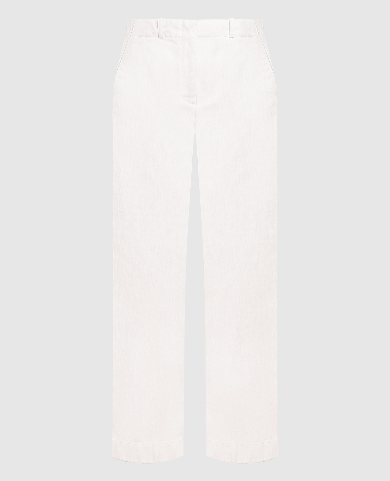 

Белые джинсы с логотип патч, Белый, Прямые джинсы