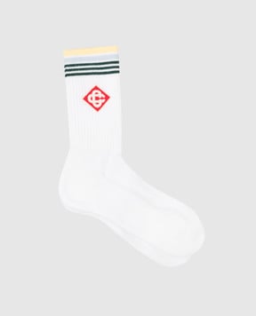 Casablanca Білі шкарпетки з візерунком логотипа APS24ACC01004w