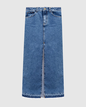 Philosophy di Lorenzo Serafini Синяя джинсовая юбка с вышивкой логотипа логотип A01040730