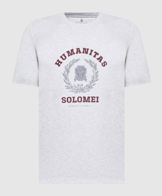 Brunello Cucinelli Gray melange t-shirt with logo print M0T618452