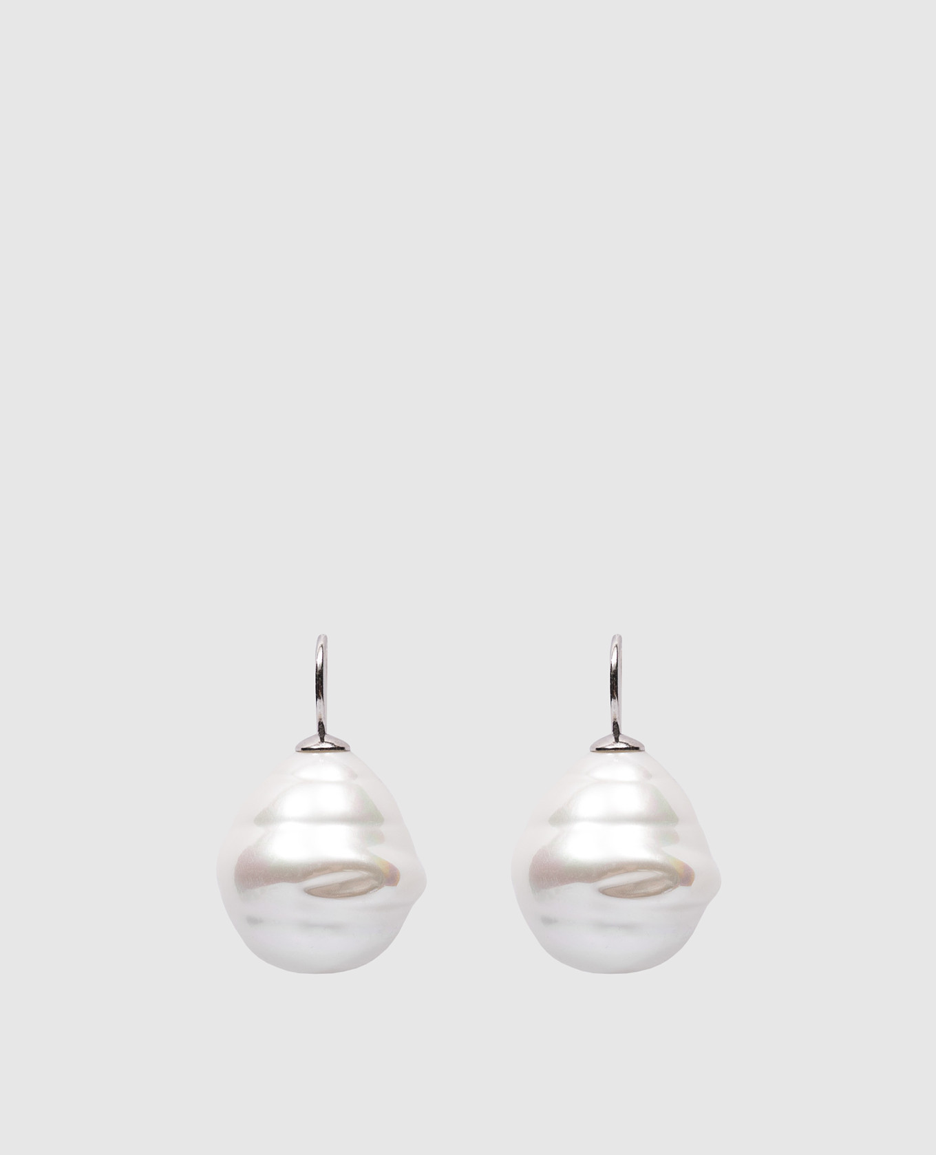 

Серебряные серьги с бусами, Серебристый, Серьги